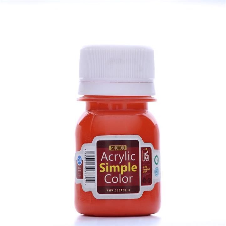 رنگ اکریلیک ساده  سوداکو 30 میل نارنجی  کدacrylic simple 00304